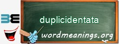 WordMeaning blackboard for duplicidentata